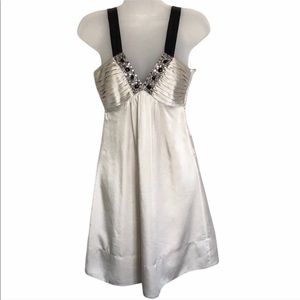 BCBGMaxAzria Silver/Champagne Bead Cocktail Dress